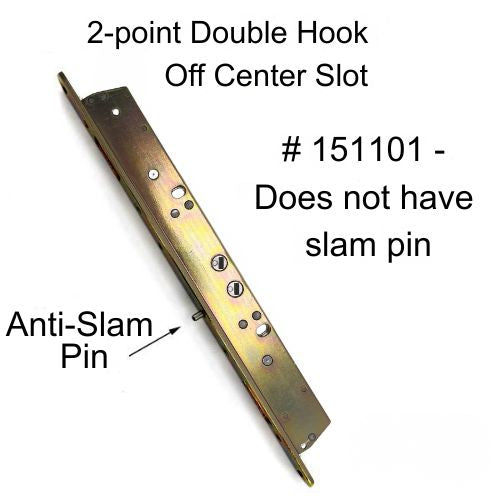 Double Hook Mortise Lock for Sliding Doors Off Center Hole NO Slam Pin - Double Hook Mortise Lock for Sliding Doors Off Center Hole NO Slam Pin