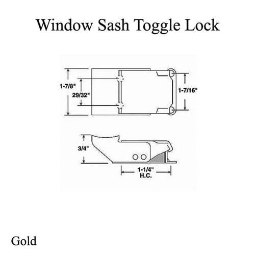 Toggle /  Suitcase Lock - Gold - Toggle /  Suitcase Lock - Gold