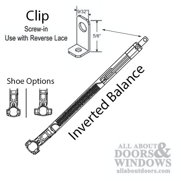 62-716 Series Inverted Tilt Channel Balance with #19 Clip Attached - 62-716 Series Inverted Tilt Channel Balance with #19 Clip Attached