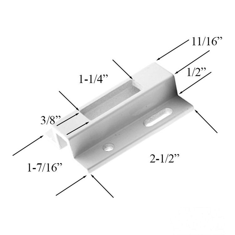 Patio Sliding Door Keeper Strike Plate with Hook Style Latch White - Patio Sliding Door Keeper Strike Plate with Hook Style Latch White