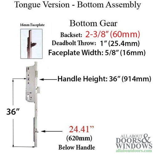 Hoppe 16mm Manual 60/92 Gear, Tongue at 24.41