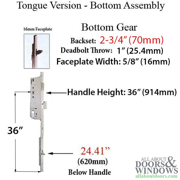 Hoppe 16mm Manual 70/92 Gear, Tongue at 24.41