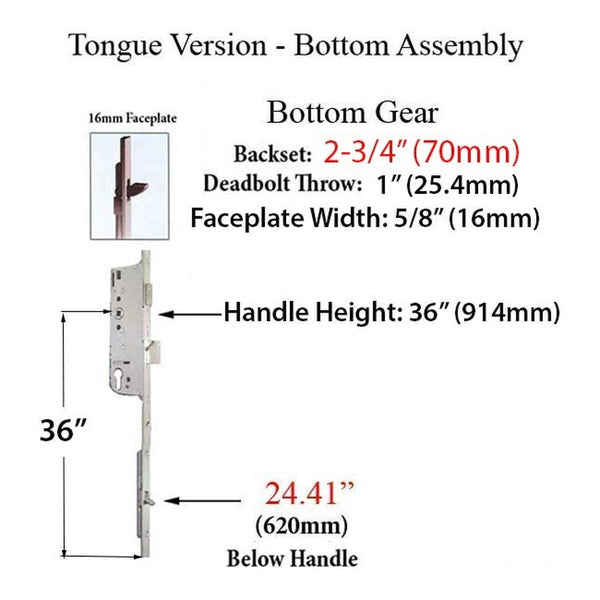 Hoppe 16mm Manual 70/92 Gear, Tongue at 24.41