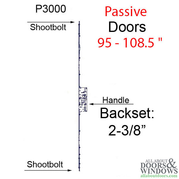 Amesbury 2-Point Multi-Point Lock P3000 Passive Shootbolt with Hook Receptacle 60mm Backset - Amesbury 2-Point Multi-Point Lock P3000 Passive Shootbolt with Hook Receptacle 60mm Backset