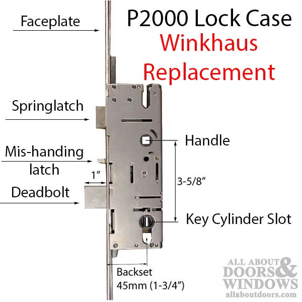 20mm Winkhaus 45/92 MPL 3- Hook Active Door - 20mm Winkhaus 45/92 MPL 3- Hook Active Door