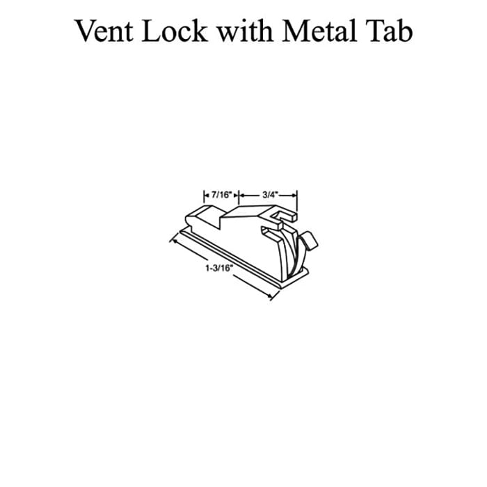 Vinyl Vent Lock with Metal Tab - Vinyl Vent Lock with Metal Tab