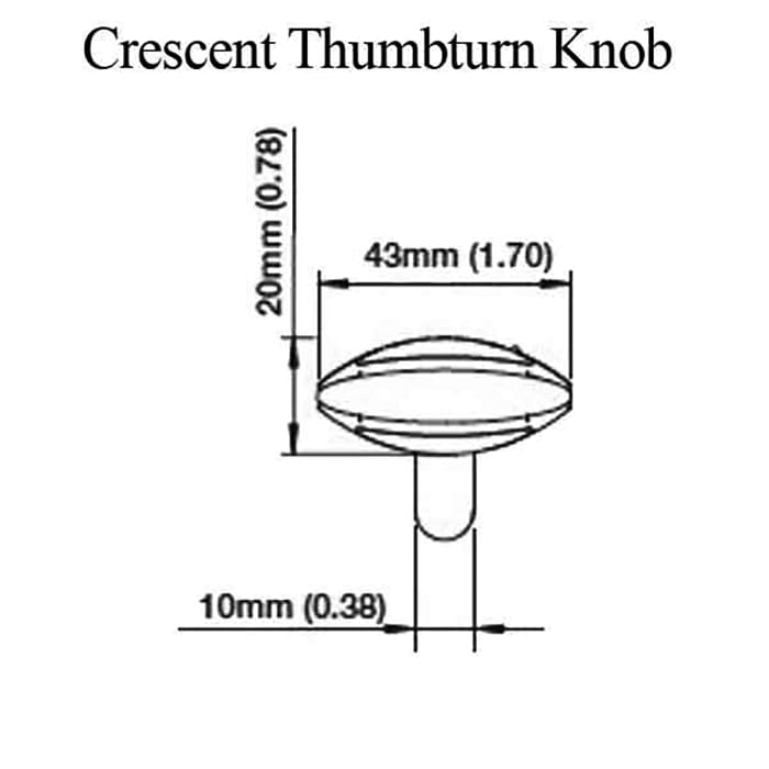 HOPPE HLS9000 Series Crescent Knob for Sliding Door with Thumbturn Shaft - HOPPE HLS9000 Series Crescent Knob for Sliding Door with Thumbturn Shaft