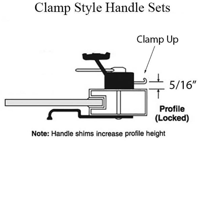 Sliding Patio Door Handle Set, Reverse Clamp - Sliding Patio Door Handle Set, Reverse Clamp