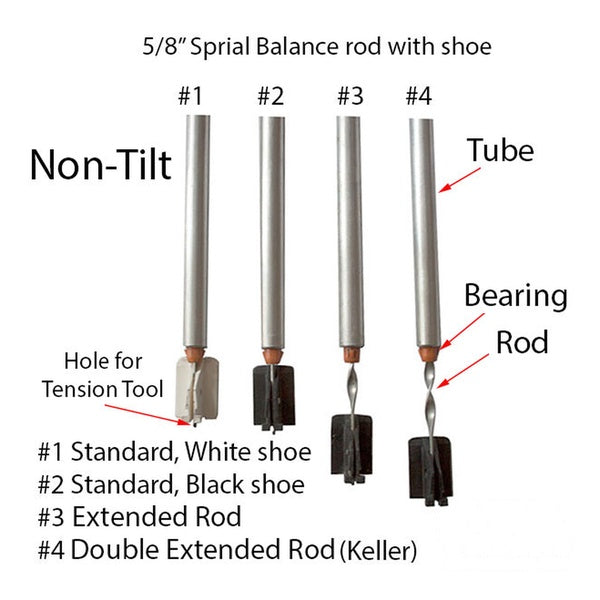 5/8 Standard Tip, Balance Rod, Choose Length - Red Bearing - 5/8 Standard Tip, Balance Rod, Choose Length - Red Bearing