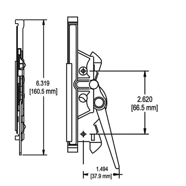 Truth Encore multipoint lock drive assembly. - Truth Encore multipoint lock drive assembly.