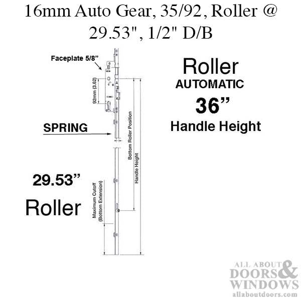 16mm Auto Gear, 35/92, Roller @ 29.53