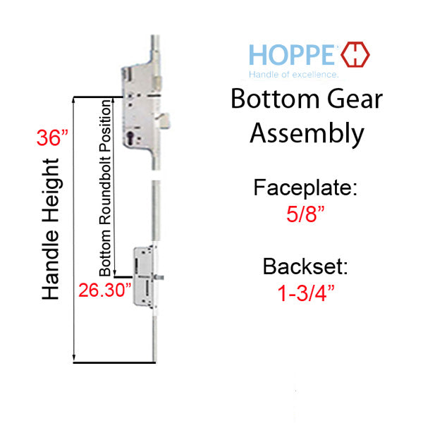 16mm Manual Gear, 45/92, Roundbolt at 26.30