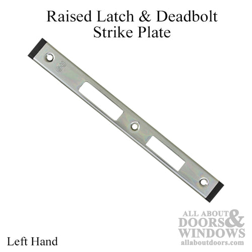 Strike Plate, Raised Latch & Deadbolt,  24mm x 227mm x 6mm - Left - Strike Plate, Raised Latch & Deadbolt,  24mm x 227mm x 6mm - Left