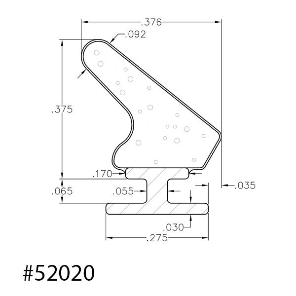 .275 T-Slot Backing, .375 Foam Seal Weather Stripping - .275 T-Slot Backing, .375 Foam Seal Weather Stripping