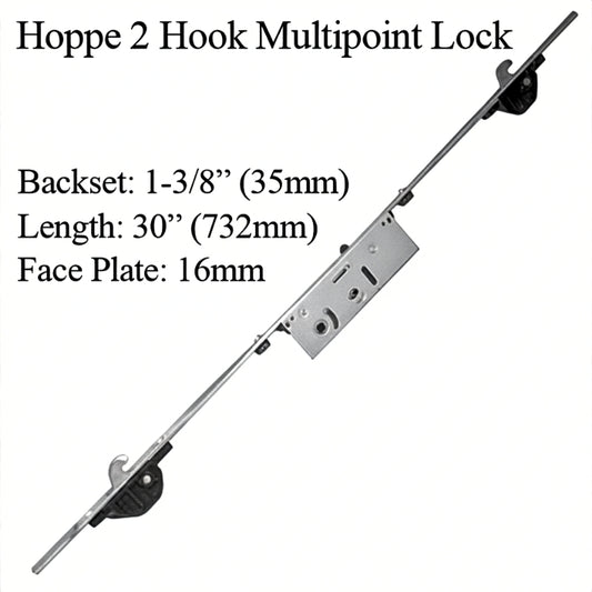 Hoppe Multipoint Lock - 35mm 2 Hooks, Multipoint Sliding Door Lock