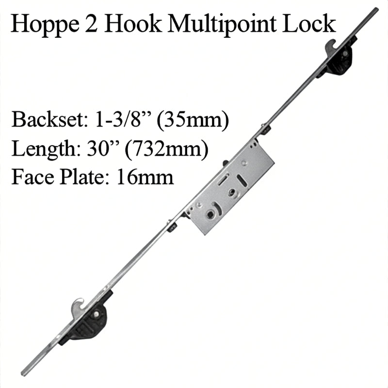 Hoppe Multipoint Lock - 35mm 2 Hooks, Multipoint Sliding Door Lock - Hoppe Multipoint Lock - 35mm 2 Hooks, Multipoint Sliding Door Lock