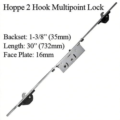 Hoppe Multipoint Lock - 35mm 2 Hooks, Multipoint Sliding Door Lock - Hoppe Multipoint Lock - 35mm 2 Hooks, Multipoint Sliding Door Lock