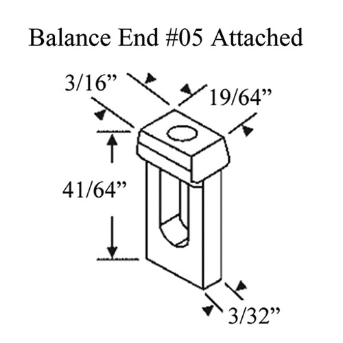 1/2 x 1/2 Tilt-In Window Channel Balance With #5 End - 62 FC Series - 1/2 x 1/2 Tilt-In Window Channel Balance With #5 End - 62 FC Series