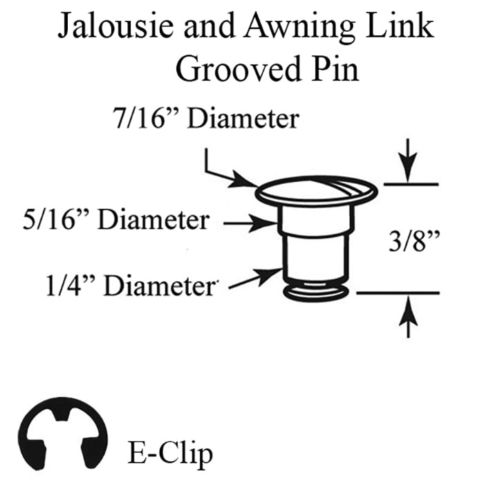 Jalousie and Awning Window Link Groove Pin, 1/4