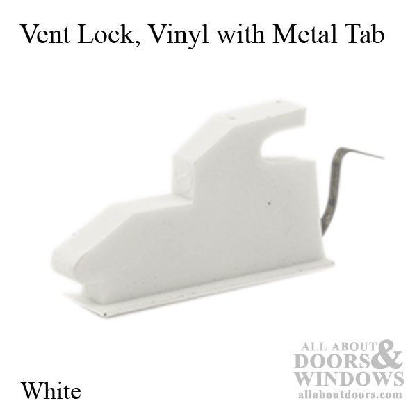 Plastic Vent Lock with Metal Tab For Double Hung and Single Hung Window 1 5/32 Inches Base - Plastic Vent Lock with Metal Tab For Double Hung and Single Hung Window 1 5/32 Inches Base