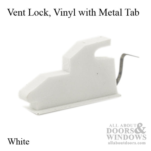 Plastic Vent Lock with Metal Tab For Double Hung and Single Hung Window 1 5/32 Inches Base - Plastic Vent Lock with Metal Tab For Double Hung and Single Hung Window 1 5/32 Inches Base