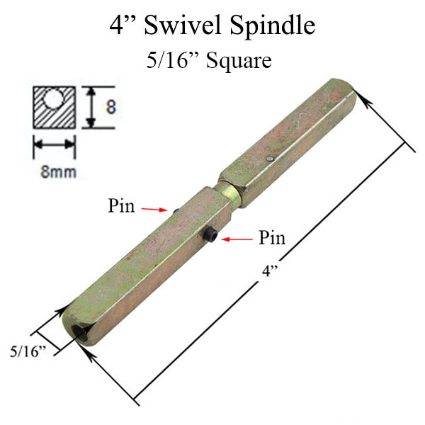 Swivel spindle 5/16 x 4