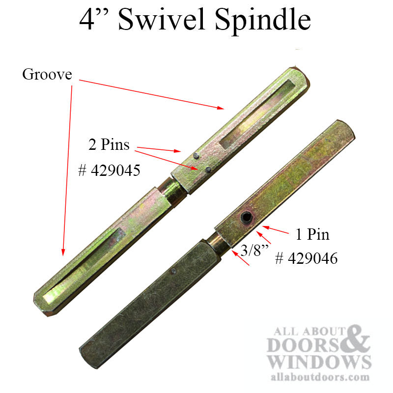 Grooved swivel spindle 5/16 x 4