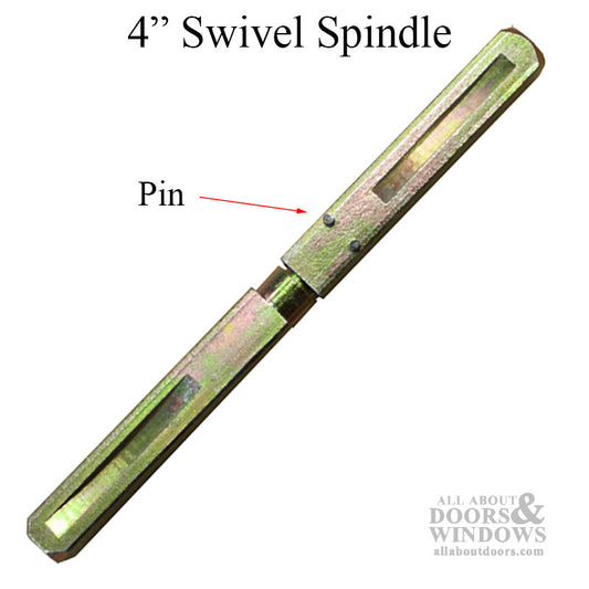 Grooved swivel spindle 5/16 x 4" with pin stop