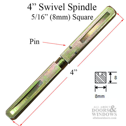 Grooved swivel spindle 5/16 x 4