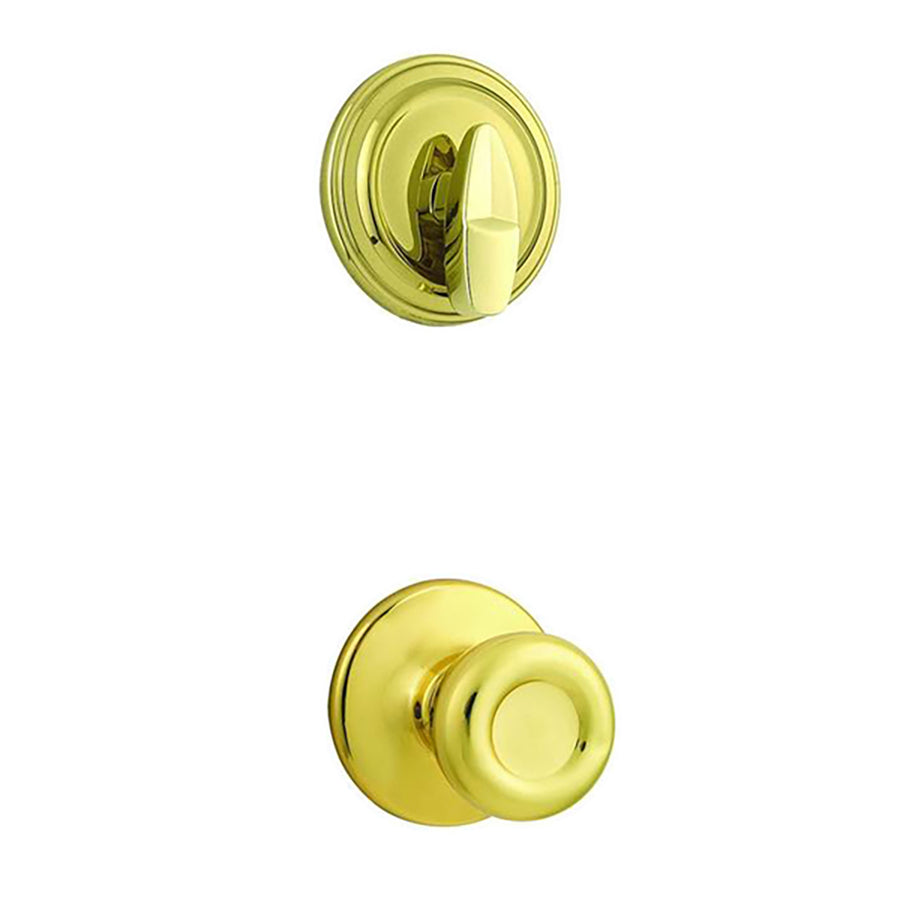 Kwikset Tylo Interior Door Knob Single Cylinder Polished Brass Handleset Trim - Kwikset Tylo Interior Door Knob Single Cylinder Polished Brass Handleset Trim