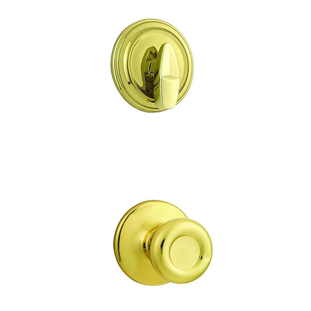 Kwikset Tylo Interior Door Knob Single Cylinder Polished Brass Handleset Trim - Kwikset Tylo Interior Door Knob Single Cylinder Polished Brass Handleset Trim
