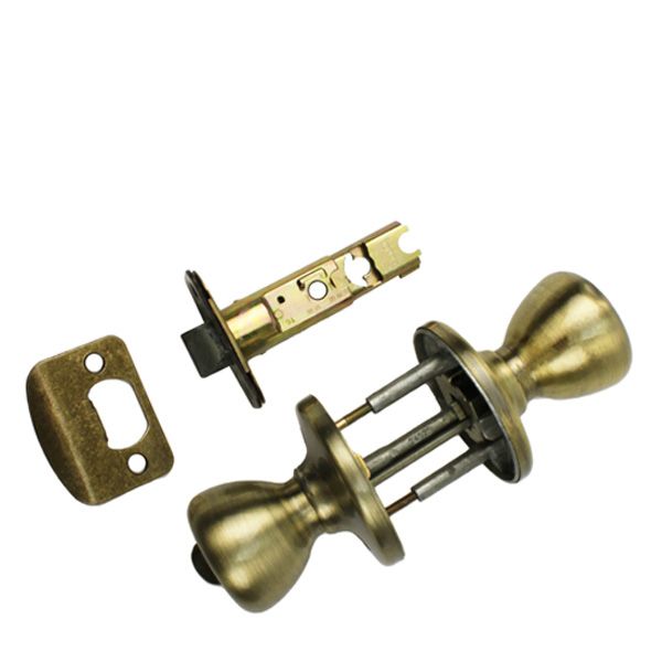 Kwikset Tylo Door Handle Antique Brass Entry Door Knob  with New Chassis with 6AL Latch and RCS Strike - Kwikset Tylo Door Handle Antique Brass Entry Door Knob  with New Chassis with 6AL Latch and RCS Strike