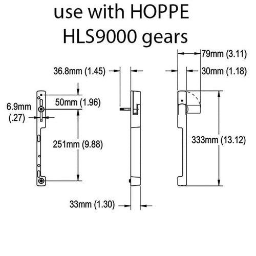 Hoppe Dallas Keyed Sliding Door Handle For HLS9000 Locks Left Handed Door Handle Fits 1.75 Inch Doors - Hoppe Dallas Keyed Sliding Door Handle For HLS9000 Locks Left Handed Door Handle Fits 1.75 Inch Doors