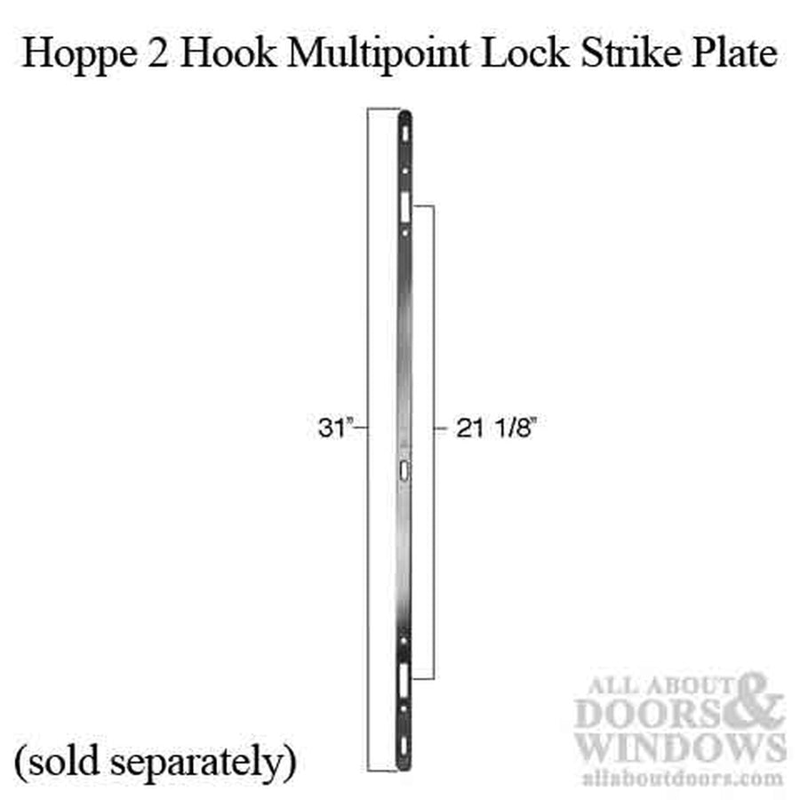 Hoppe Multipoint Lock - 2 Hooks, 35mm Sliding Door Lock, 20mm Face - Hoppe Multipoint Lock - 2 Hooks, 35mm Sliding Door Lock, 20mm Face
