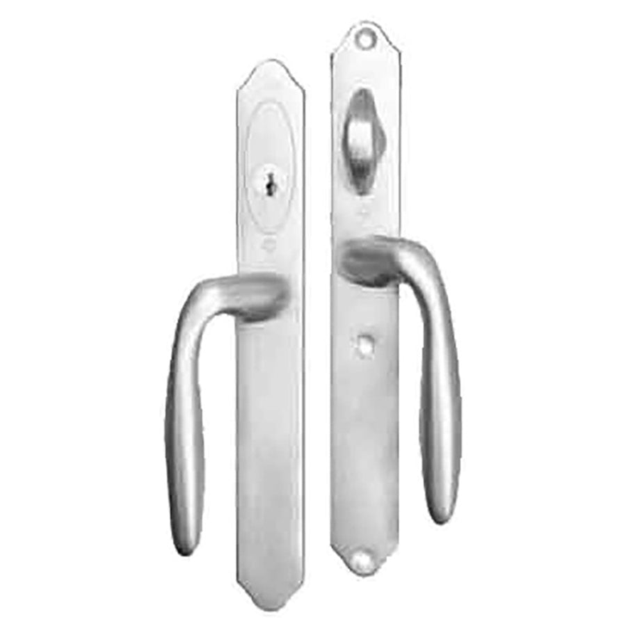 HOPPE HLS 9000 Sliding Door Handle Set Verona Lever Active Keyed Satin Nickel - HOPPE HLS 9000 Sliding Door Handle Set Verona Lever Active Keyed Satin Nickel