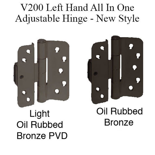 V200 Right Hand All In One Adjustable Hinge, Aluminum Base - V200 Right Hand All In One Adjustable Hinge, Aluminum Base
