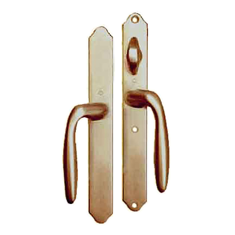 HOPPE HLS 9000 Sliding Door Handle Set with Verona Lever Active Non-Keyed Antique Brass - HOPPE HLS 9000 Sliding Door Handle Set with Verona Lever Active Non-Keyed Antique Brass