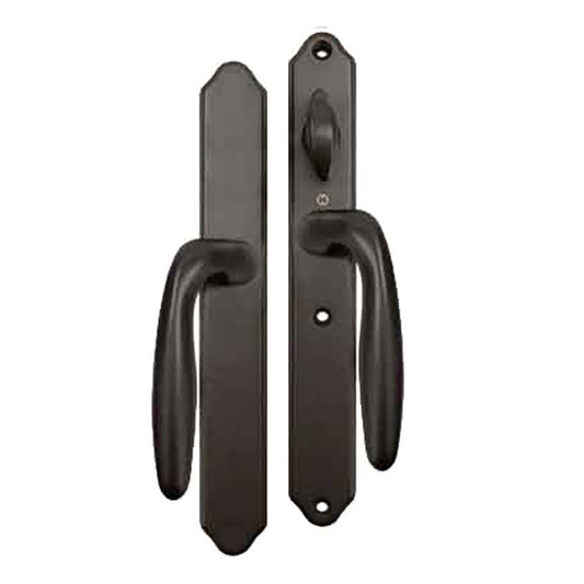 HOPPE HLS 9000 Sliding Door Traditional Handle Set with Verona Lever Active Non-Keyed Rustic Umber