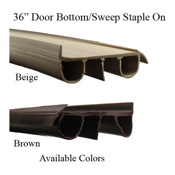 Door Bottom / Sweep, Staple-On,  Brown, 36 Inch - Door Bottom / Sweep, Staple-On,  Brown, 36 Inch