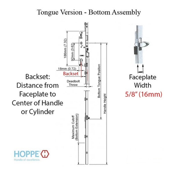 Hoppe 16mm Manual 35/92 Gear with Tongue, 1