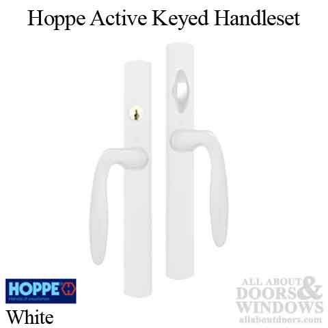 HOPPE HLS 9000 Sliding Door Handle Set Verona Lever Active Keyed White - HOPPE HLS 9000 Sliding Door Handle Set Verona Lever Active Keyed White