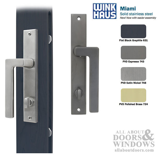 Miami Style Sliding Patio Door Handle Set Non Keyed with Thumb Turn Right Hand - Miami Style Sliding Patio Door Handle Set Non Keyed with Thumb Turn Right Hand