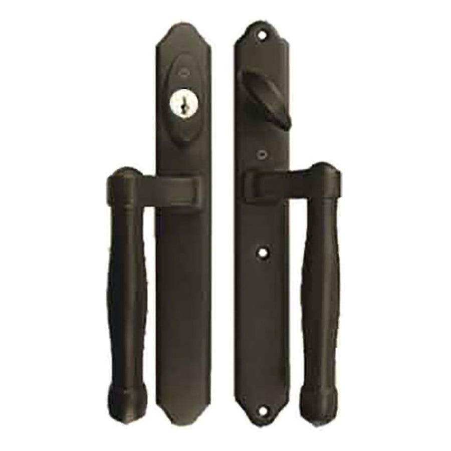 HOPPE HLS 9000 Sliding Door Traditional Handle Set Active Keyed Rustic Umber - HOPPE HLS 9000 Sliding Door Traditional Handle Set Active Keyed Rustic Umber