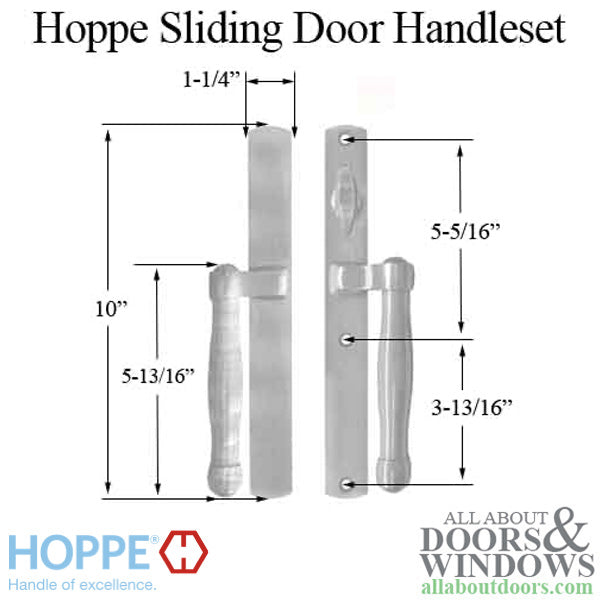 HOPPE HLS 9000 Sliding Door Handle Set Active Non-Keyed Outside Brushed Chrome - HOPPE HLS 9000 Sliding Door Handle Set Active Non-Keyed Outside Brushed Chrome
