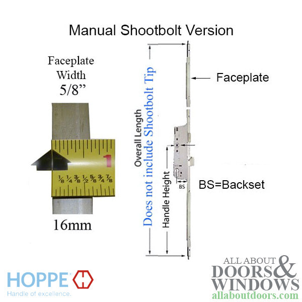 Hoppe 3-point Multipoint Lock, Door Heights 76.61