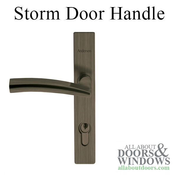 Andersen Storm Door Handle Set With Deadbolt Lock Compatible With ALL 4000 & 3000 Series Storm Doors Brushed Dark Nickel Storm Door Hardware Set - Andersen Storm Door Handle Set With Deadbolt Lock Compatible With ALL 4000 & 3000 Series Storm Doors Brushed Dark Nickel Storm Door Hardware Set