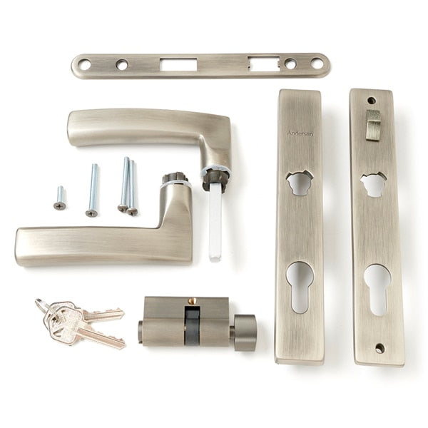 Andersen Storm Door Handle Set With Deadbolt Lock Compatible With ALL 4000 & 3000 Series Storm Doors Brushed Dark Nickel Storm Door Hardware Set - Andersen Storm Door Handle Set With Deadbolt Lock Compatible With ALL 4000 & 3000 Series Storm Doors Brushed Dark Nickel Storm Door Hardware Set