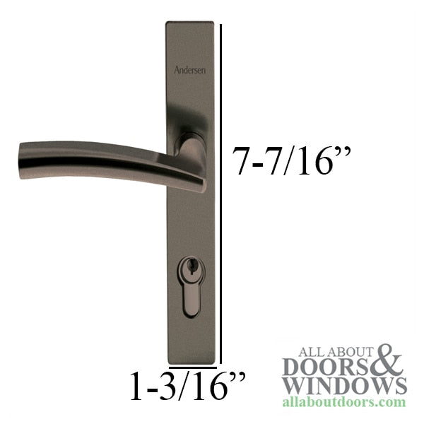 Andersen / Emco Modern Storm Door Handle Set Trim Metallic Stone - Andersen / Emco Modern Storm Door Handle Set Trim Metallic Stone