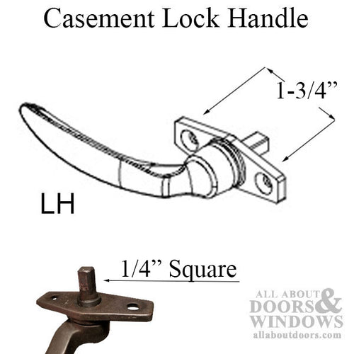Marvin Push out Casement Lock Handle, Left Hand Active - Choose Color - Marvin Push out Casement Lock Handle, Left Hand Active - Choose Color