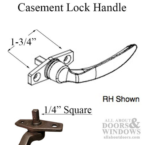 Marvin Push out Casement Lock Handle, Right Hand Active - Choose Color - Marvin Push out Casement Lock Handle, Right Hand Active - Choose Color